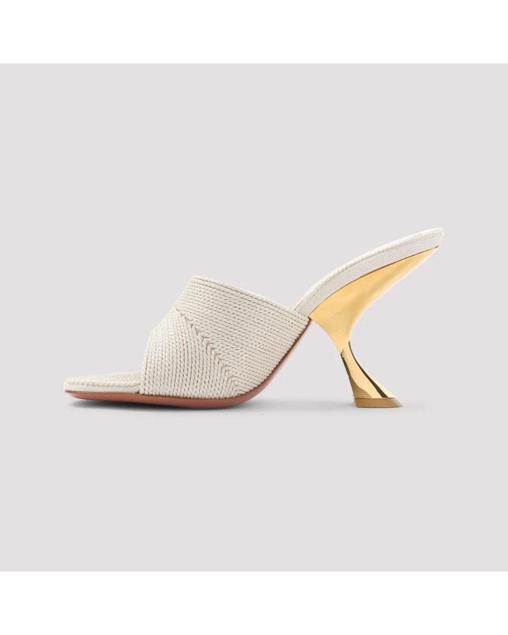 AMINA MUADDI White Heeled Mules
