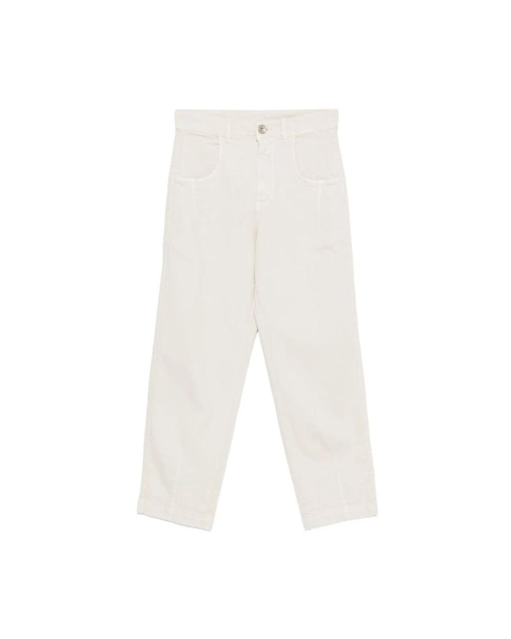 Eleventy White Tapered Trousers