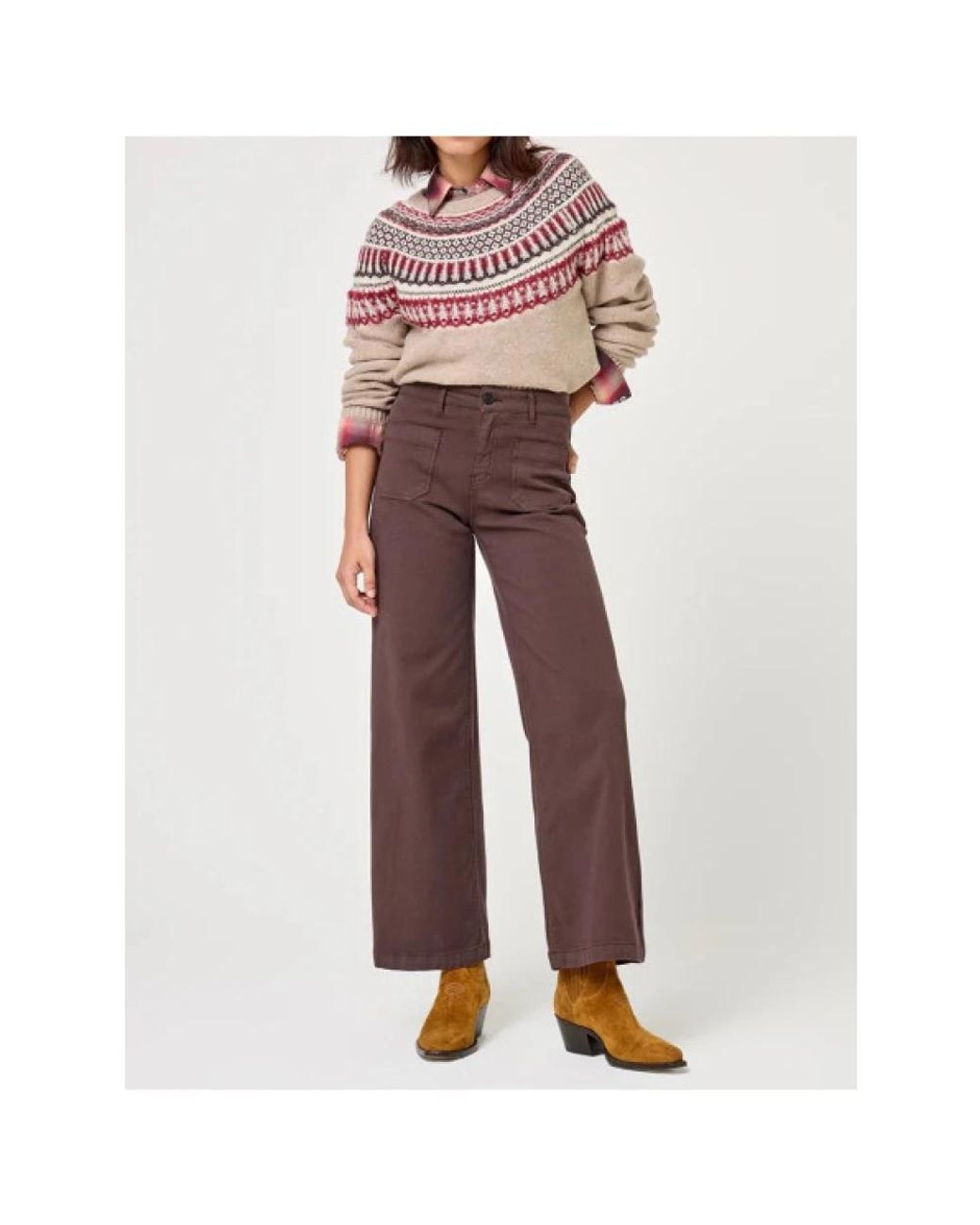 Five Jeans Brown Wide Trousers