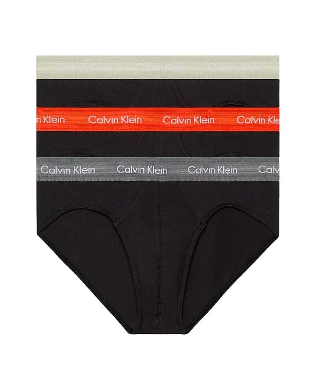 Calvin Klein Ondergoed ,Veelkleurig ,Katoen Klassieke Zwarte Hip Briefs 3-Pack in het Black voor heren