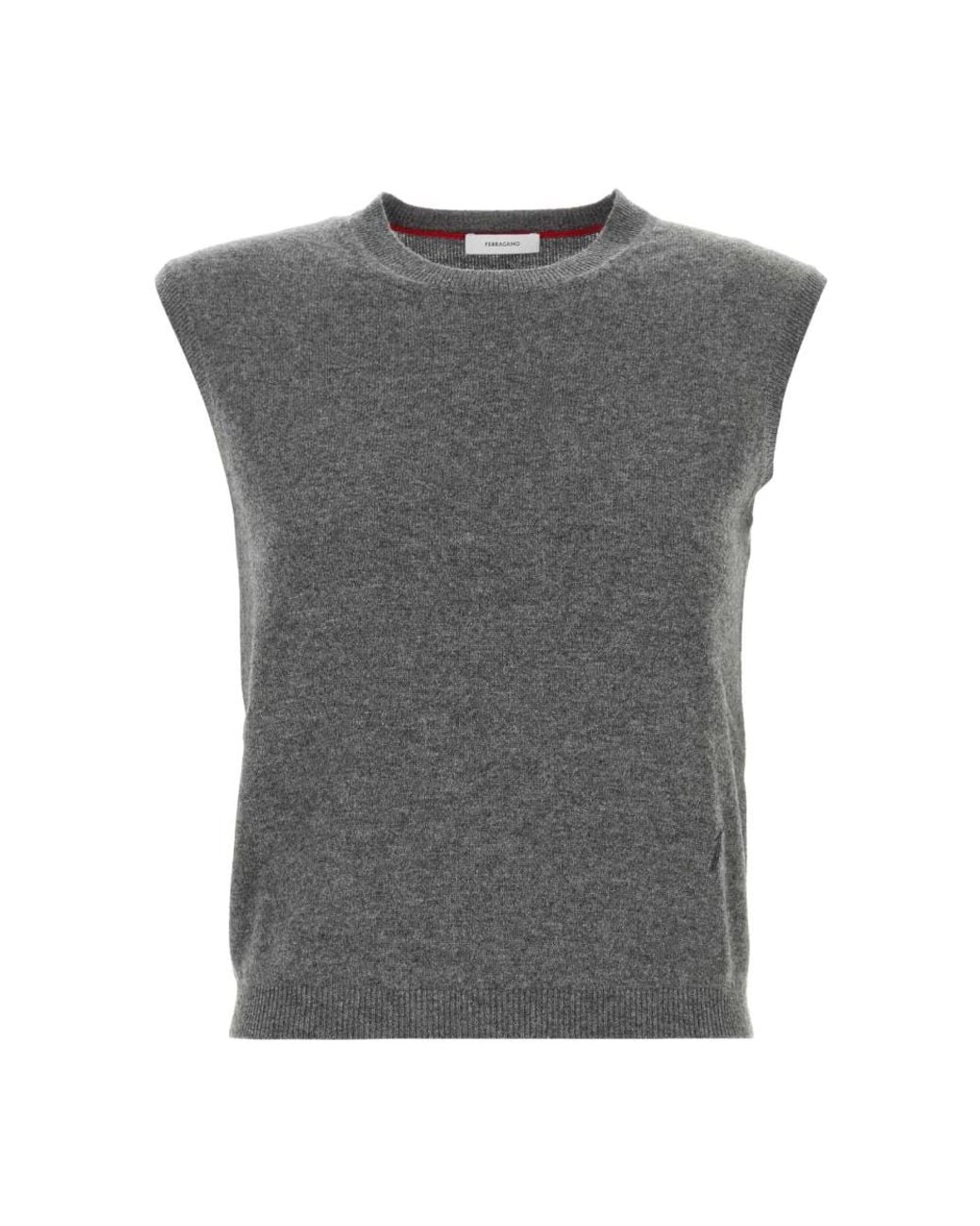 Ferragamo Gray Cashmere Knitwear