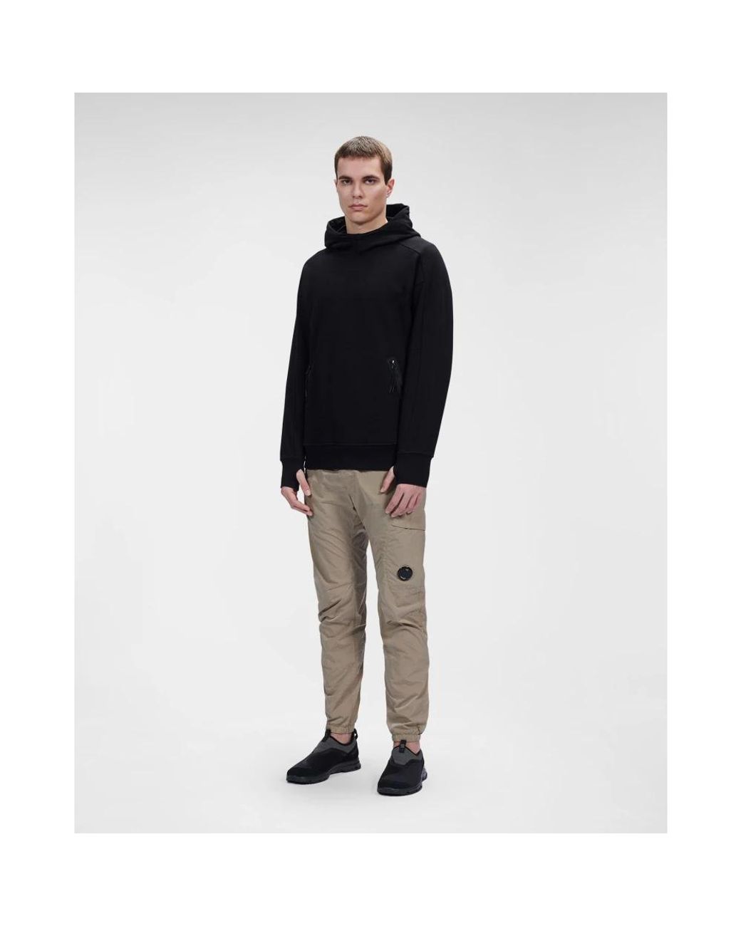 C P Company Black Hoodies for men