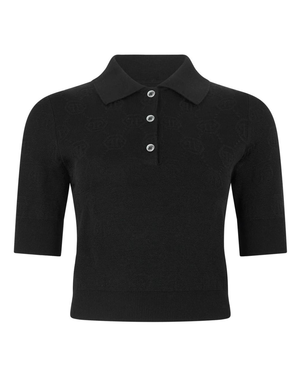 Philipp Plein Pullover Polo-Neck Ss Monogram in het Black