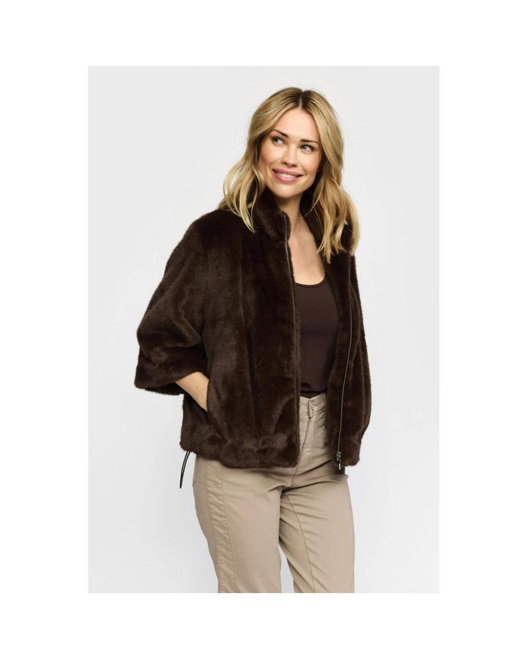2-Biz Brown Faux Fur & Shearling Jackets