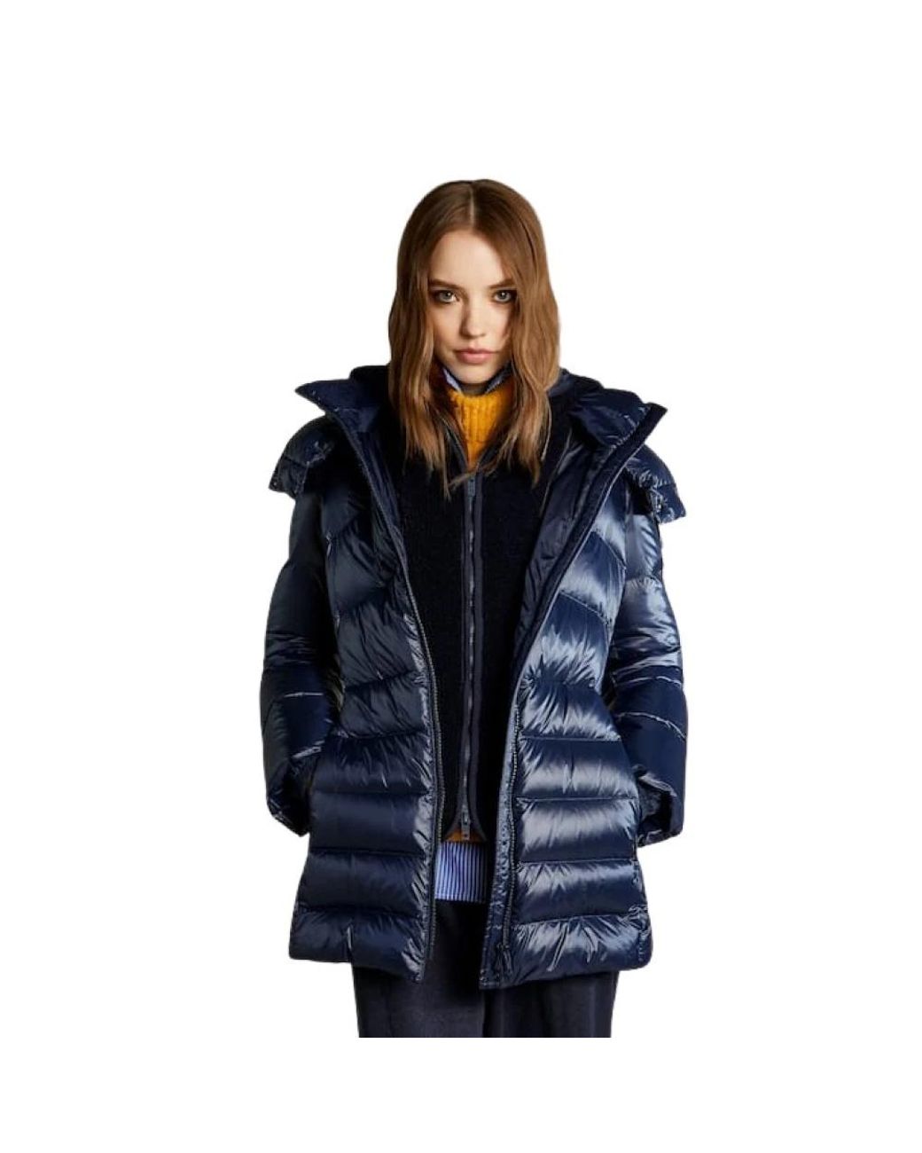 Fay Jassen ,Blauw ,Leer Down Jacket in het Blue