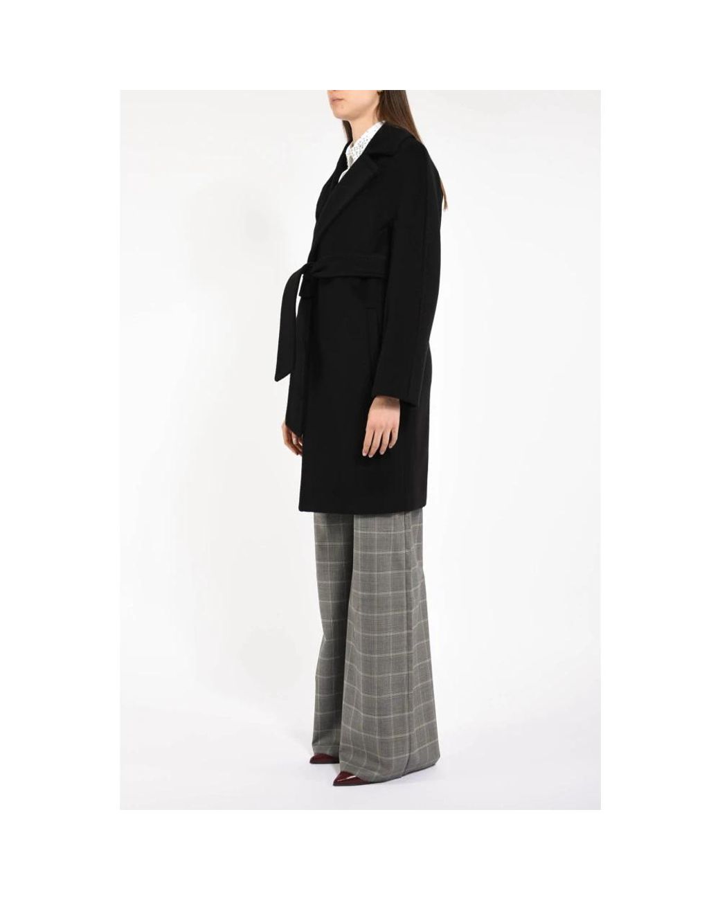 Max Mara Black Belted Coats