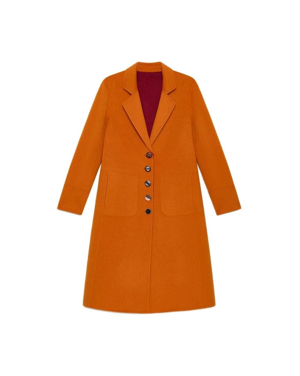 Maliparmi Orange Single-Breasted Coats