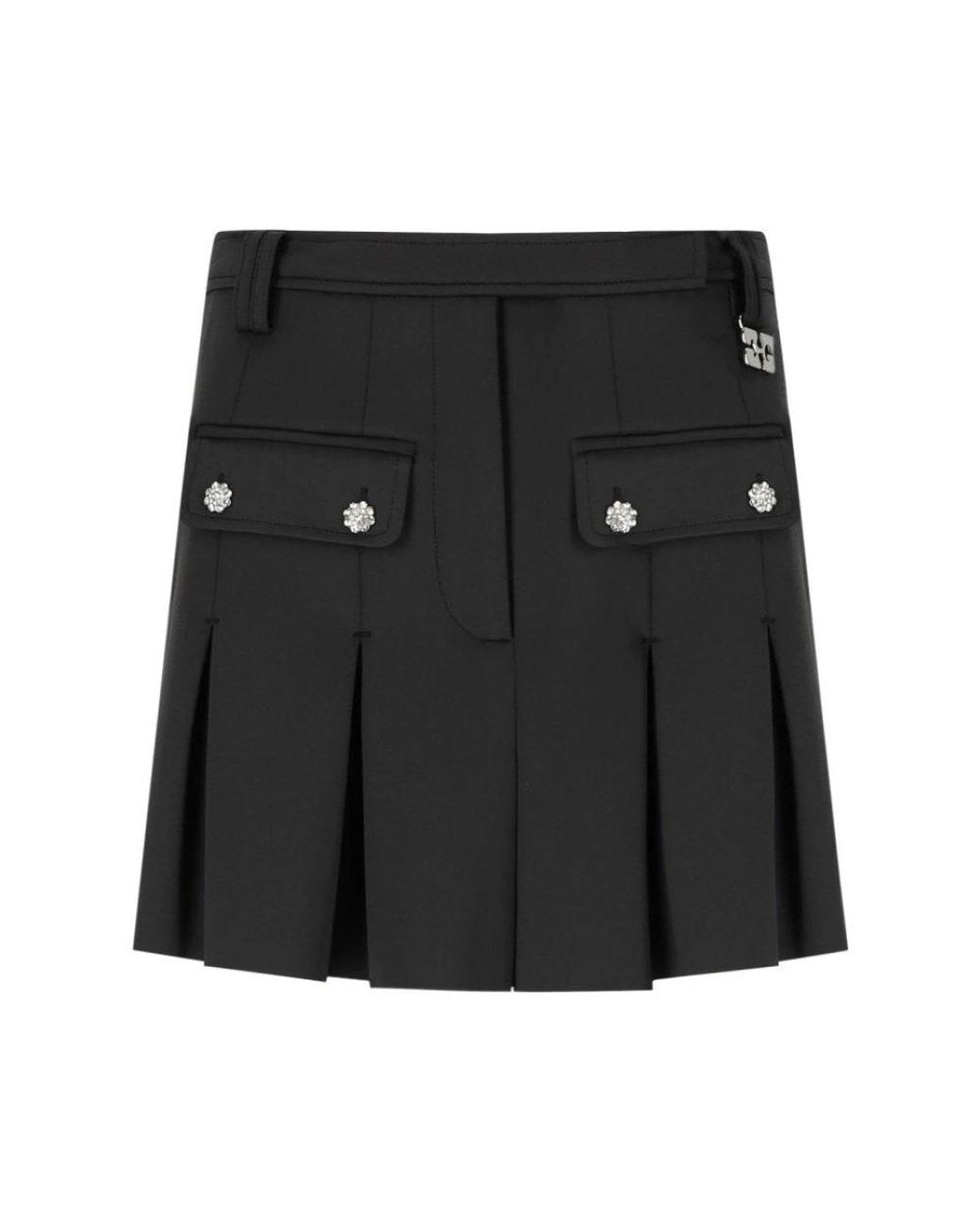 Ganni Black Short Skirts