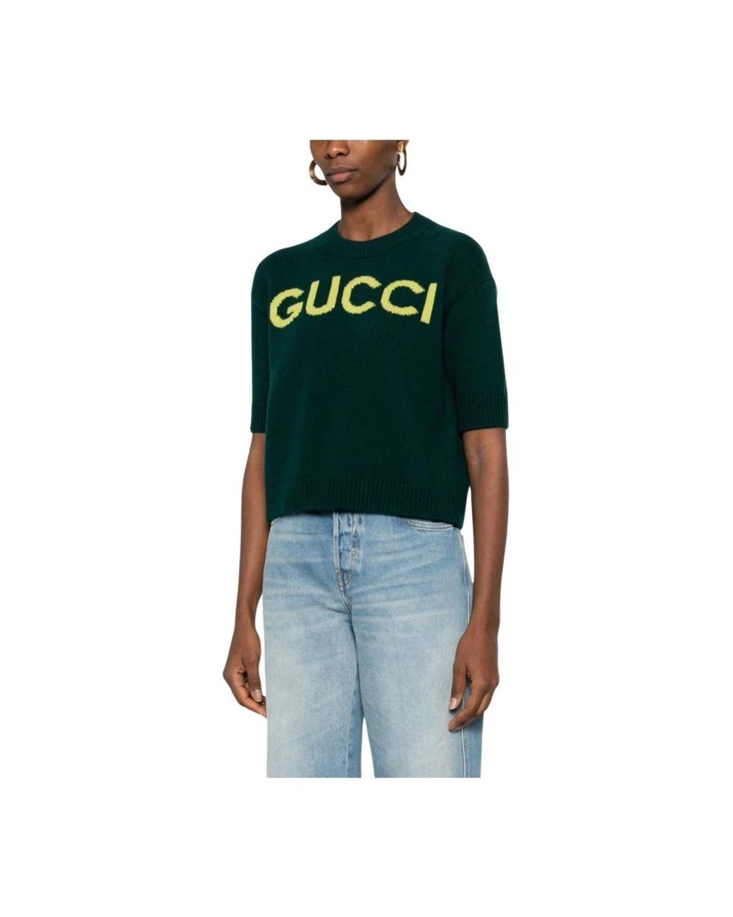 Gucci Green Round-Neck Knitwear