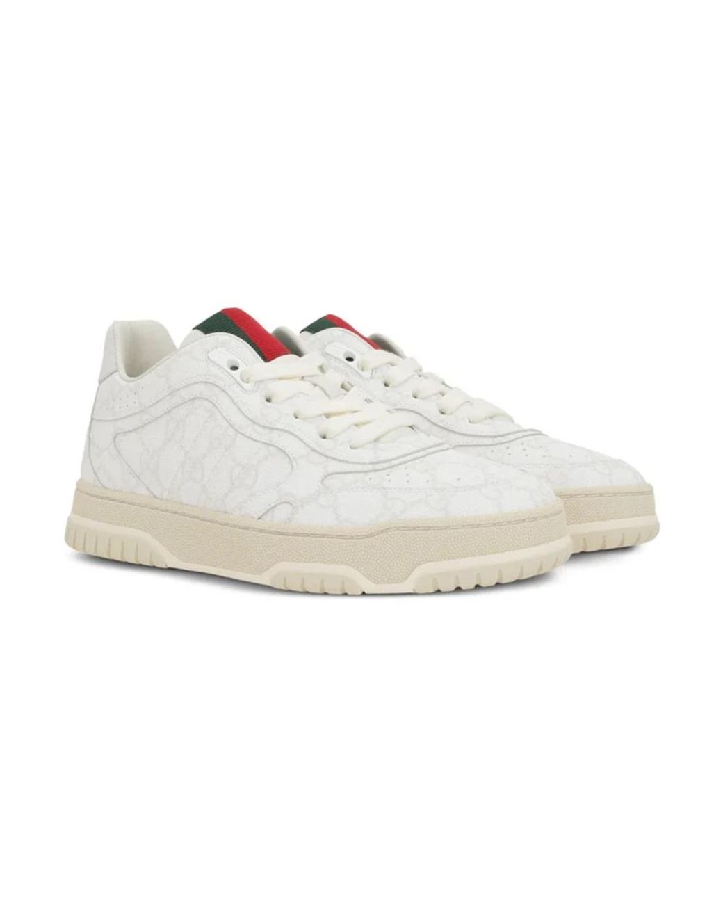 Gucci White Re-Web Low-Top Sneakers Polyurethane Trainers