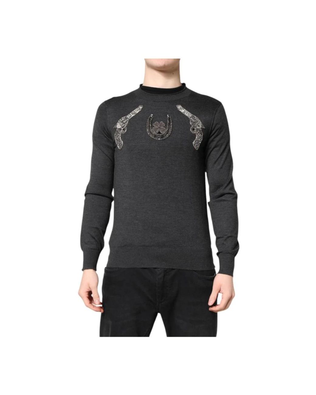 Dolce & Gabbana Black Cashmere Knitwear for men