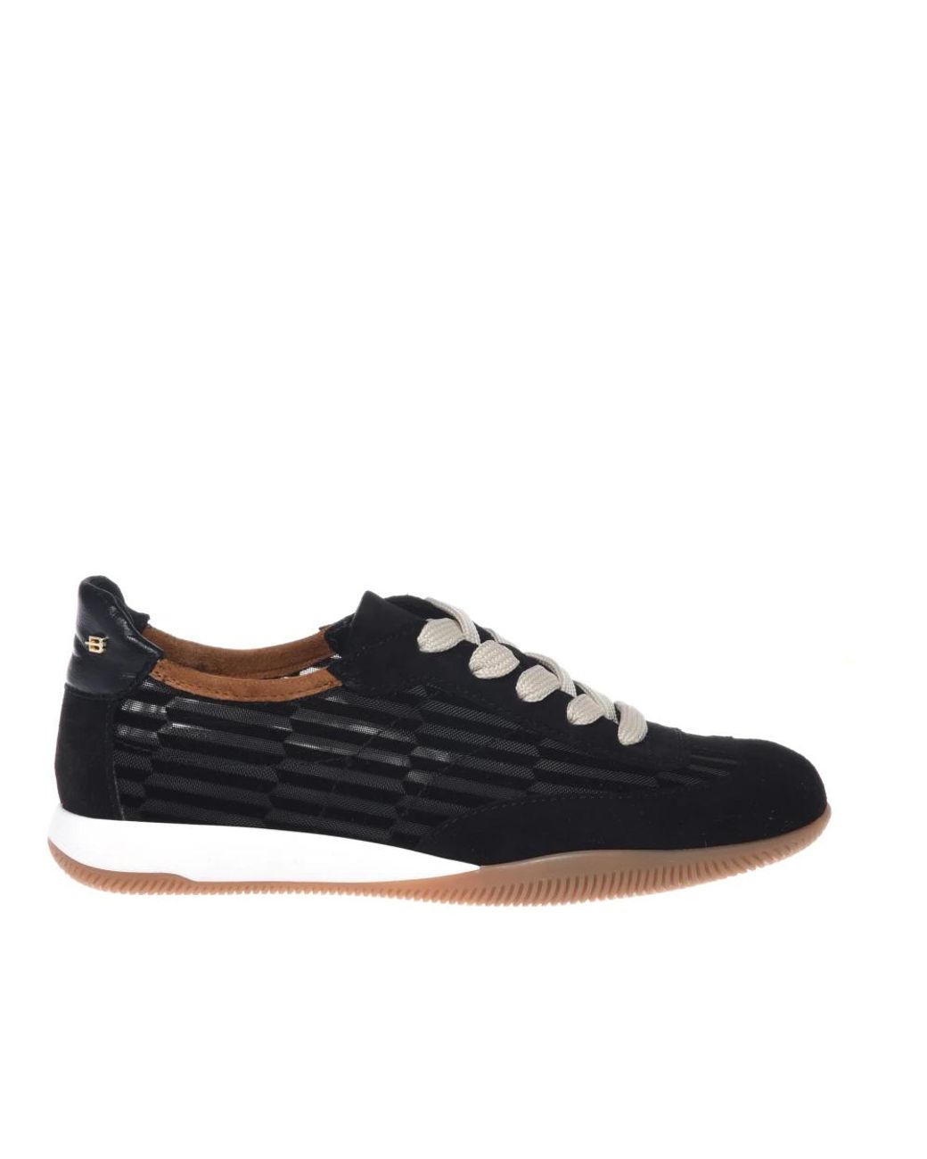 Baldinini Schoenen ,Zwart ,Leer Mesh Sneaker in het Blue