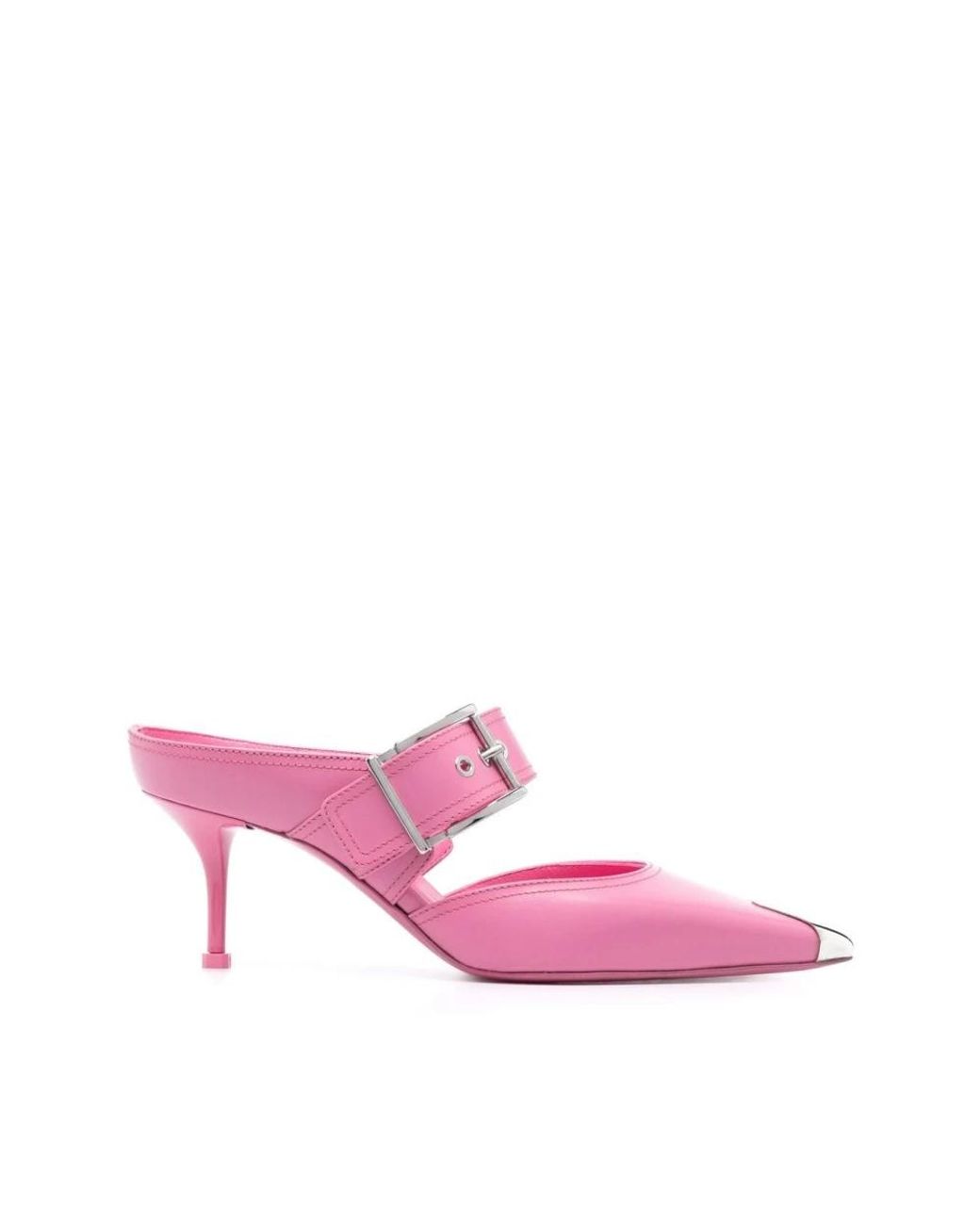 McQueen Pink Heeled Mules