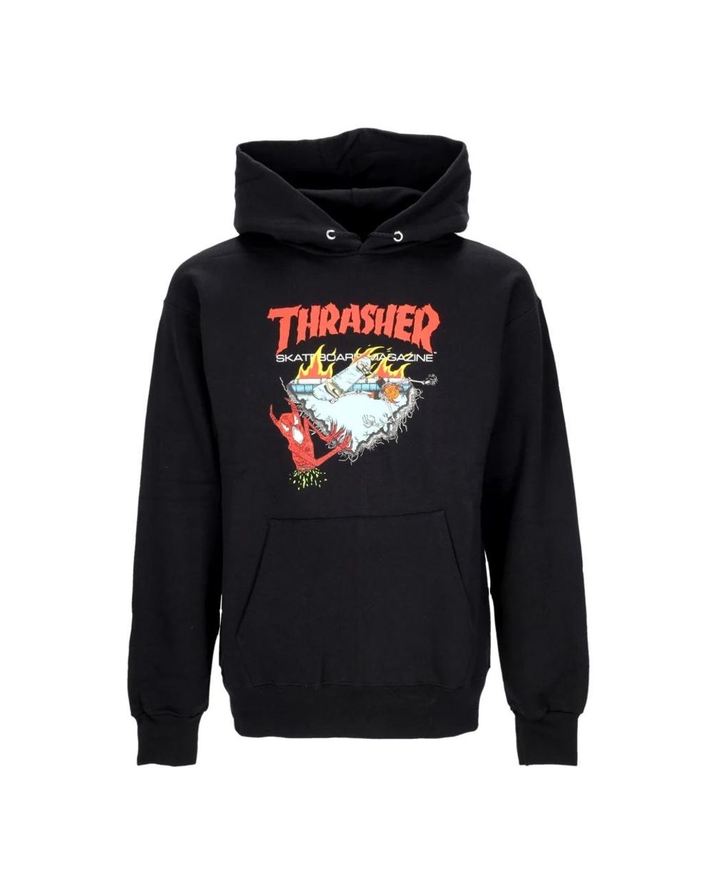 Thrasher Hoodies & Sweatvesten ,Zwart ,Katoen Zwarte Hoodie Met Neckface-Print in het Blue voor heren