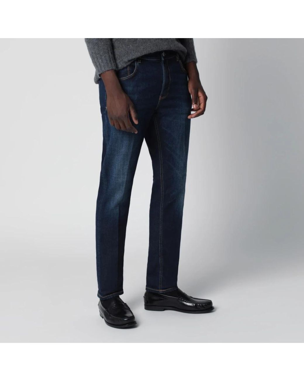 PT Torino Blue Straight Fit Jeans for men
