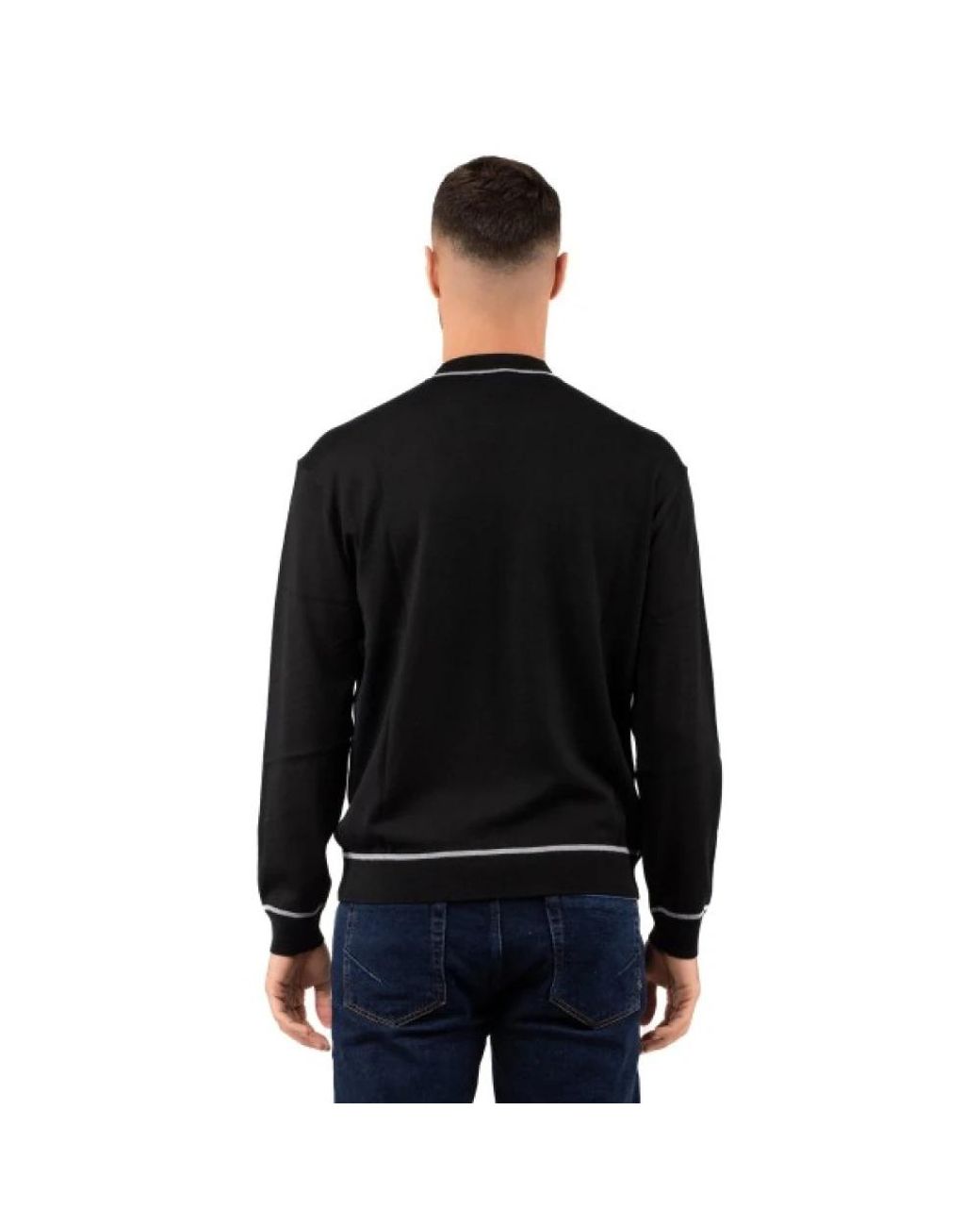 Emporio Armani Black Round-Neck Knitwear for men