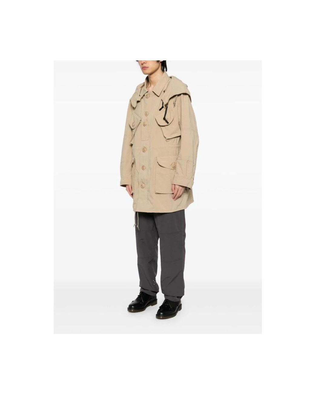 Junya Watanabe Jassen ,Bruin Militaire Jas Met Afneembare Capuchon in het Natural voor heren