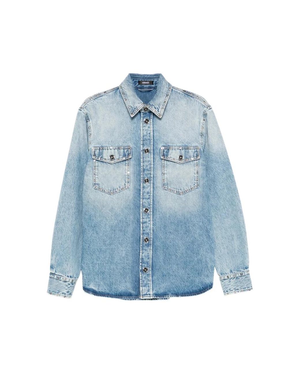 Versace Blue Denim Shirts for men