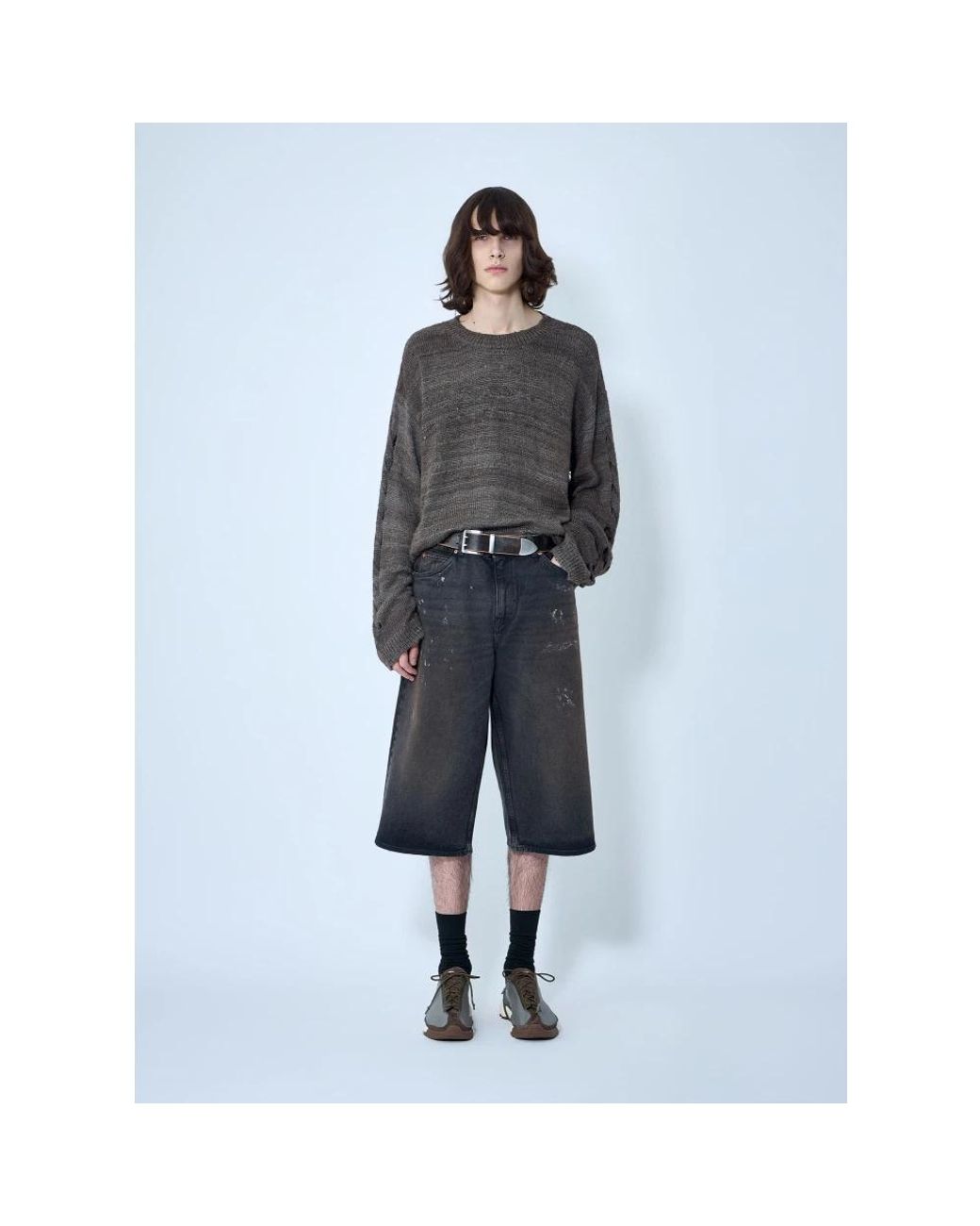 Our Legacy Gray Denim Shorts for men