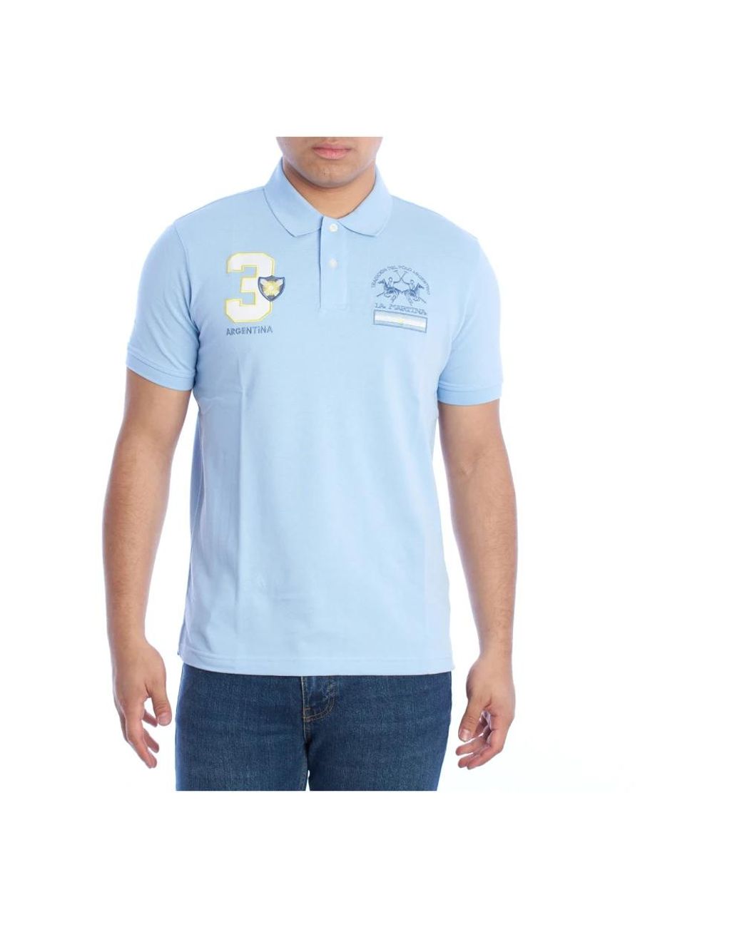 La Martina Blue Polo Shirts for men