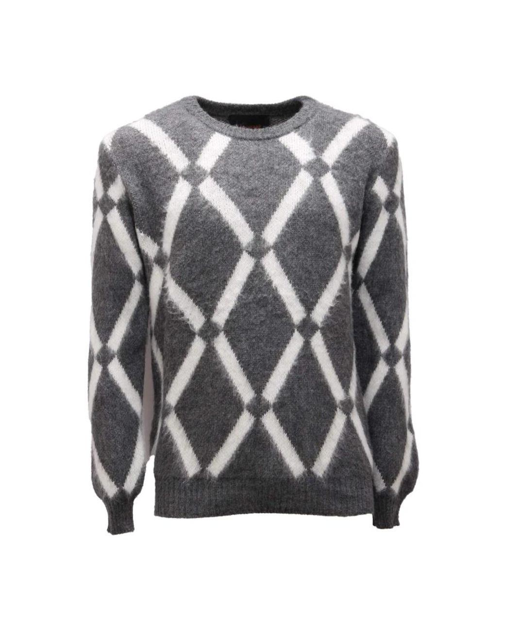 Officina 36 Gray Round-Neck Knitwear for men