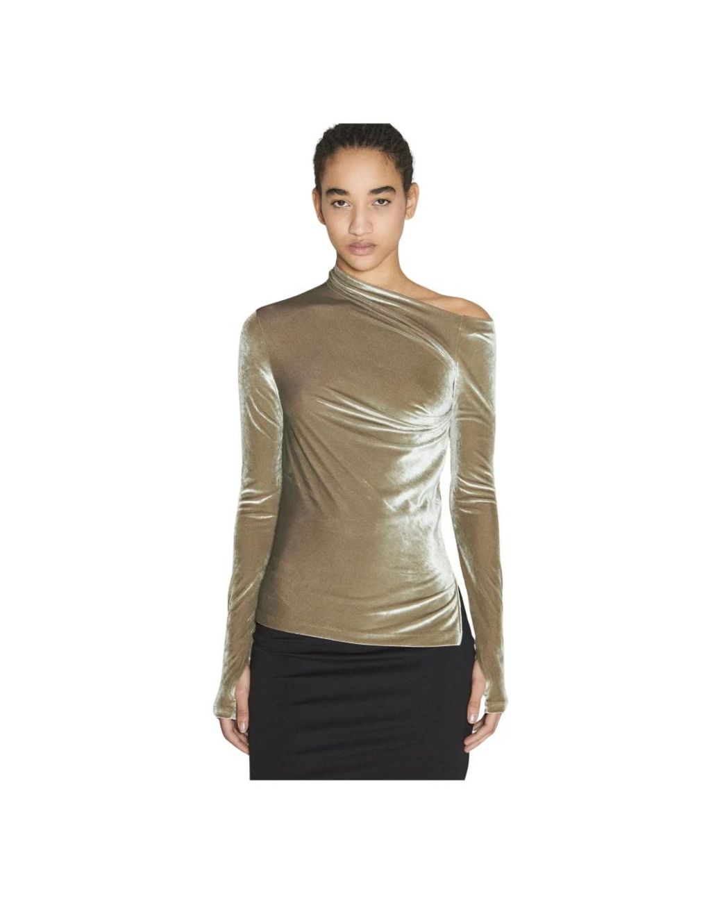 Helmut Lang Green Long Sleeve Tops