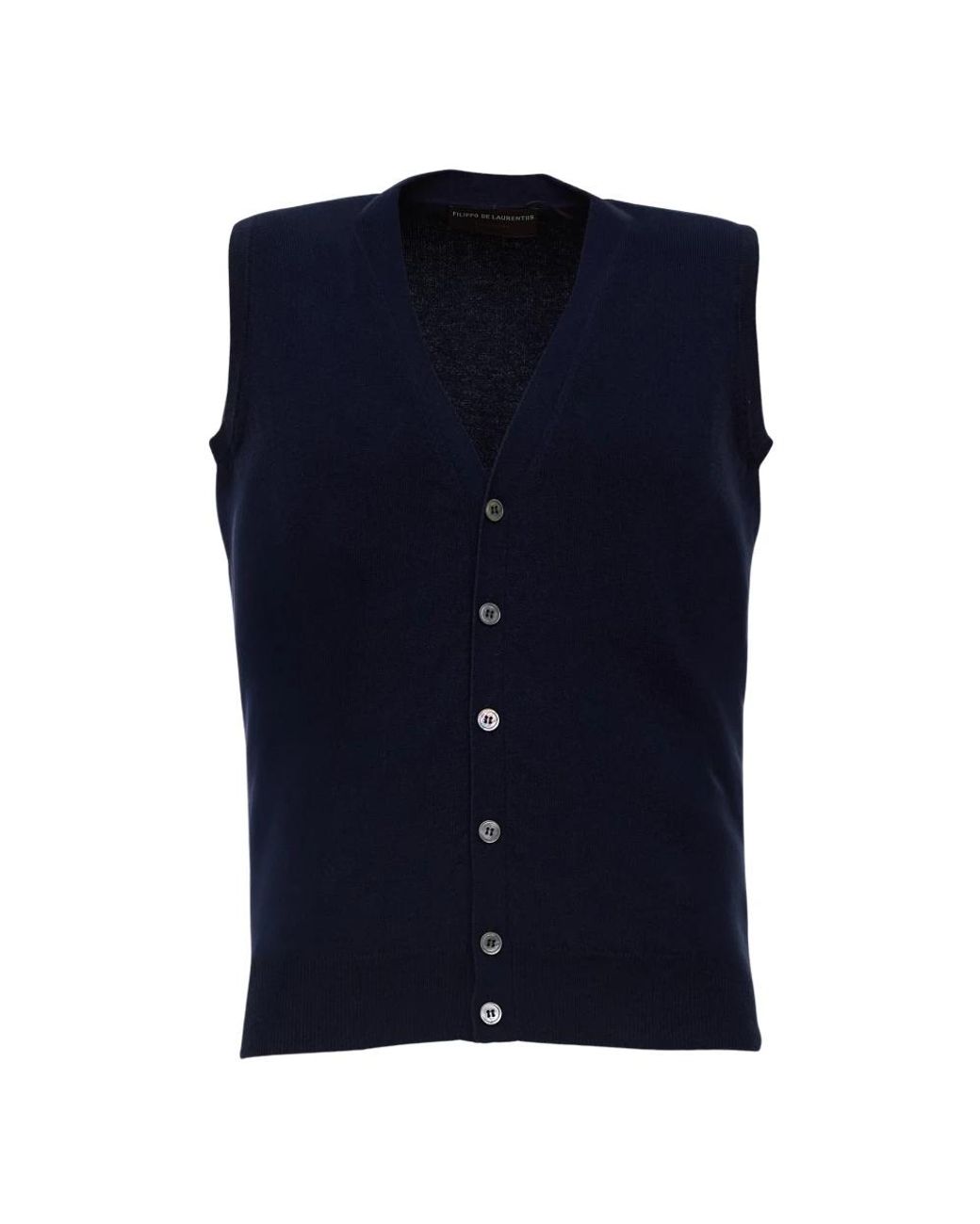 FILIPPO DE LAURENTIIS Blue Sleeveless Jumpers for men