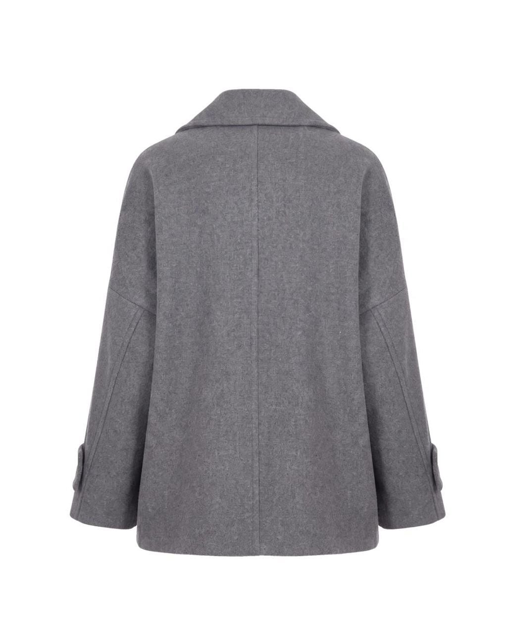 Liu Jo Gray Double-Breasted Coats