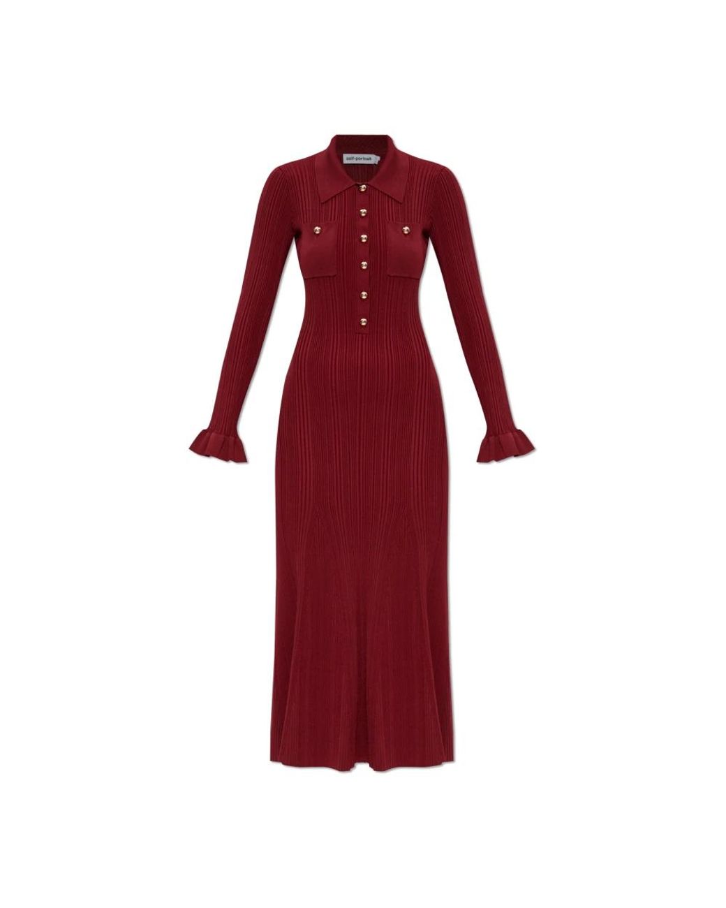 Knitted Dresses Self-Portrait de color Red