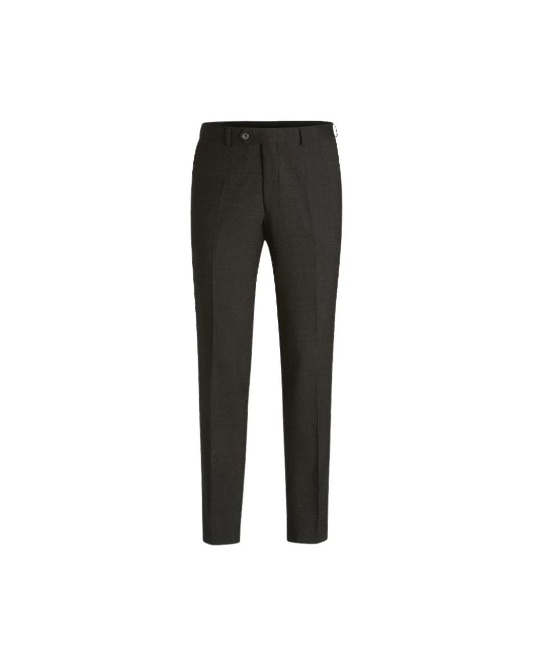 Oscar Jacobson Black Slim-Fit Trousers for men