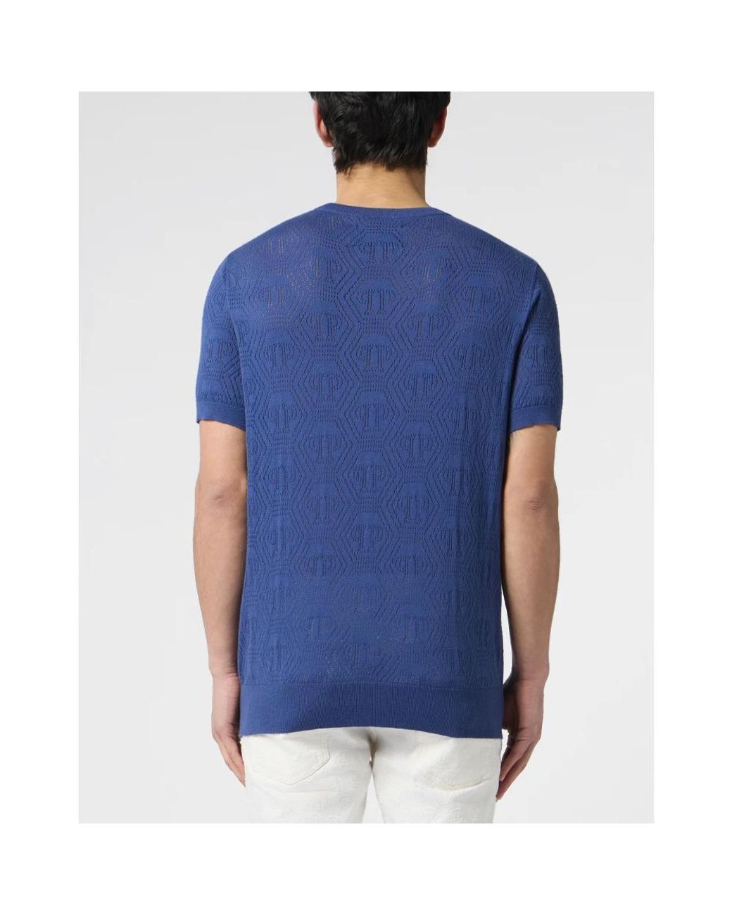 Philipp Plein Blue Round-Neck Knitwear for men
