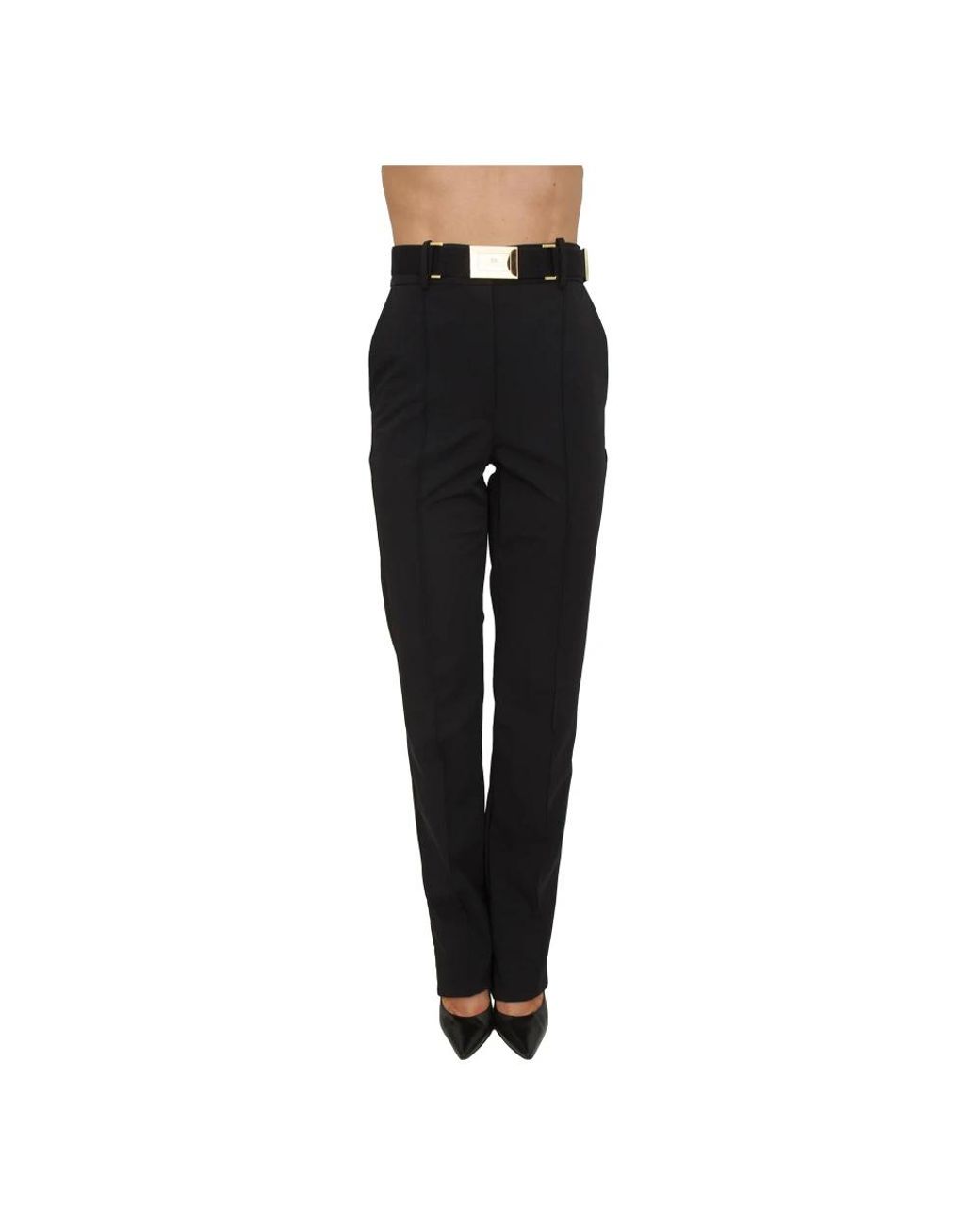 Elisabetta Franchi Black Slim-Fit Trousers