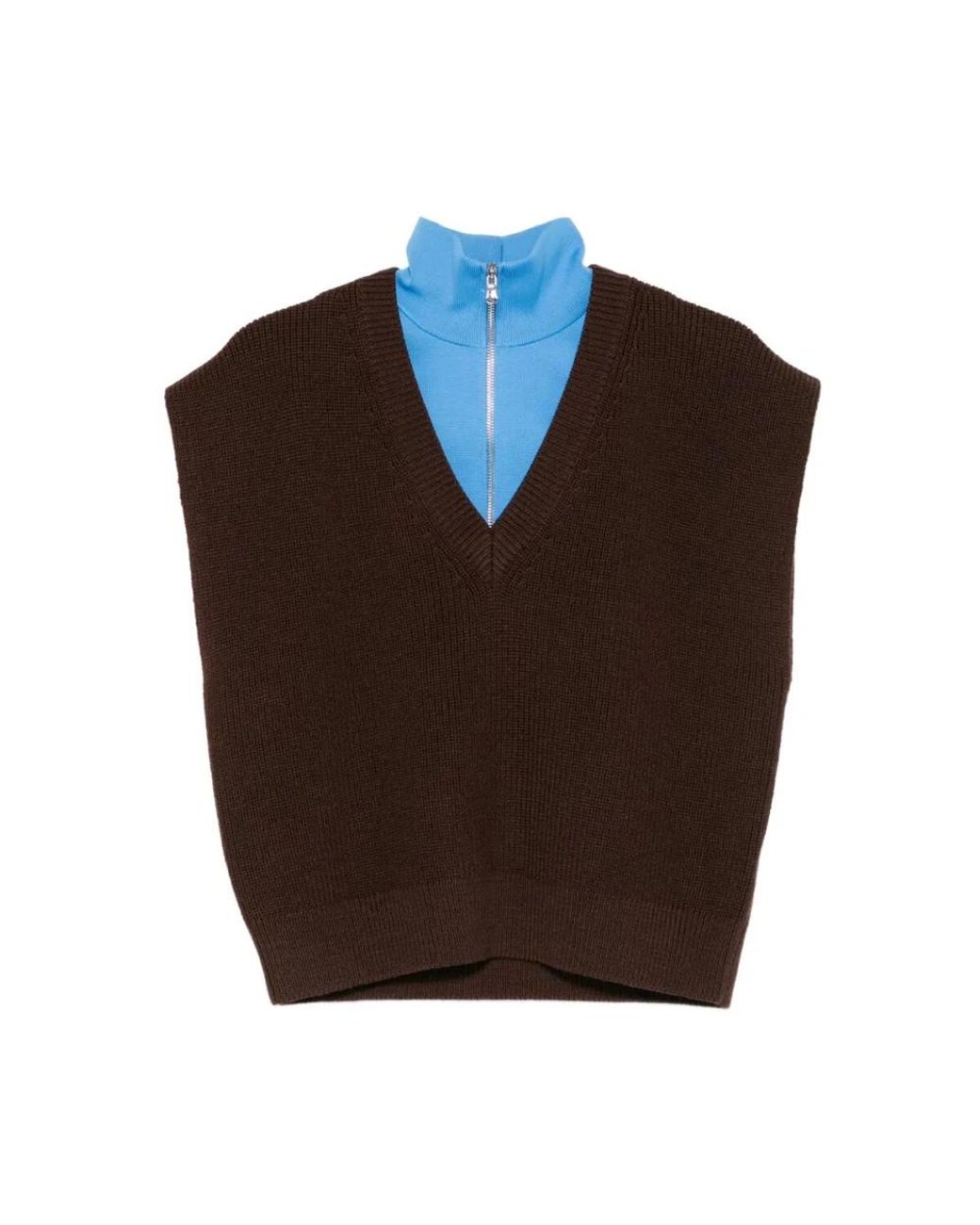 Tibi Brown Sleeveless Knitwear