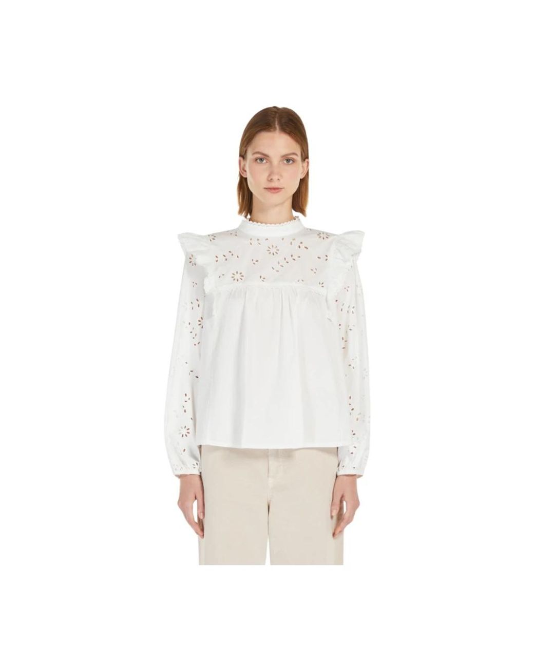 Max Mara White Blouses