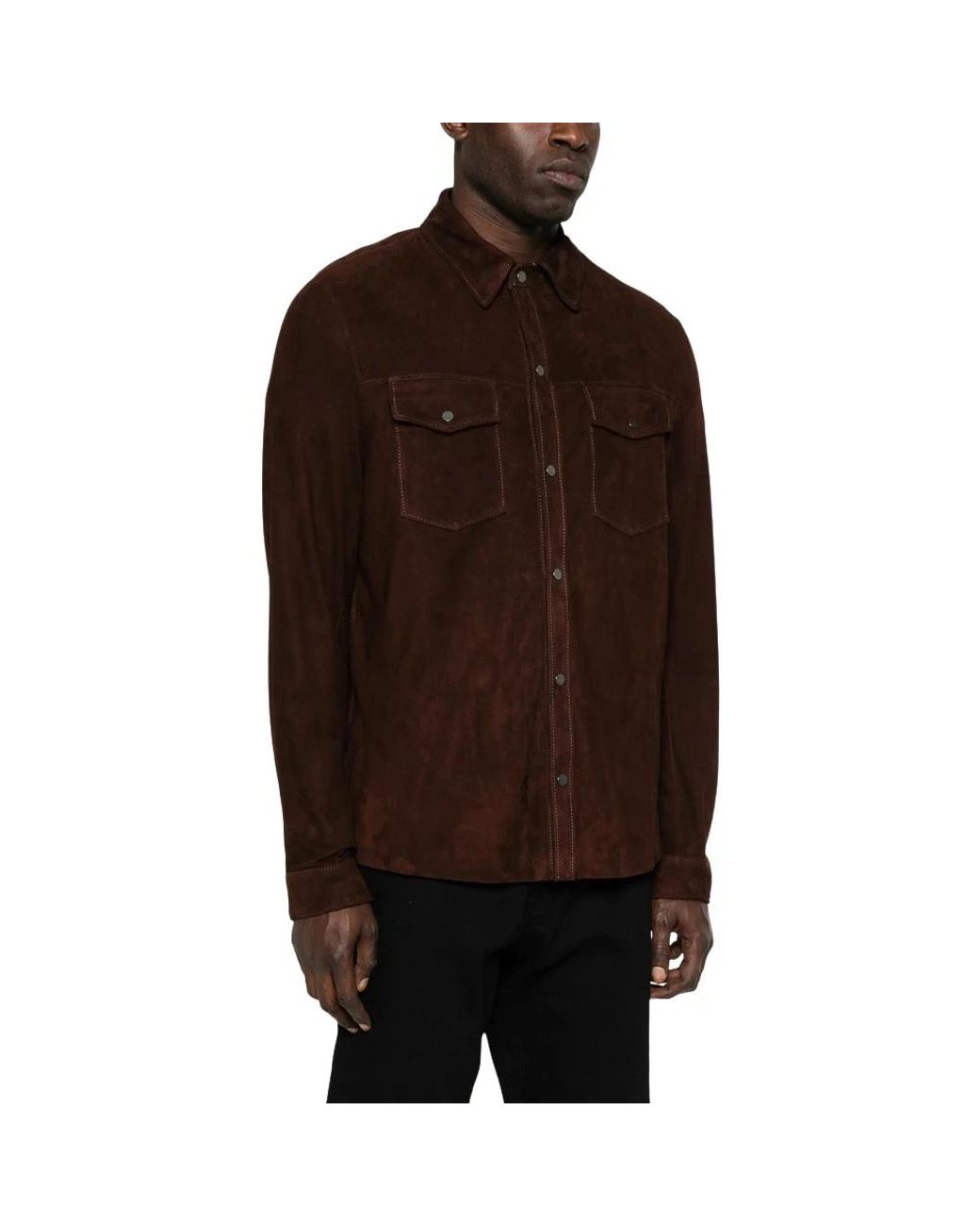 Salvatore Santoro Brown Leather Jackets for men