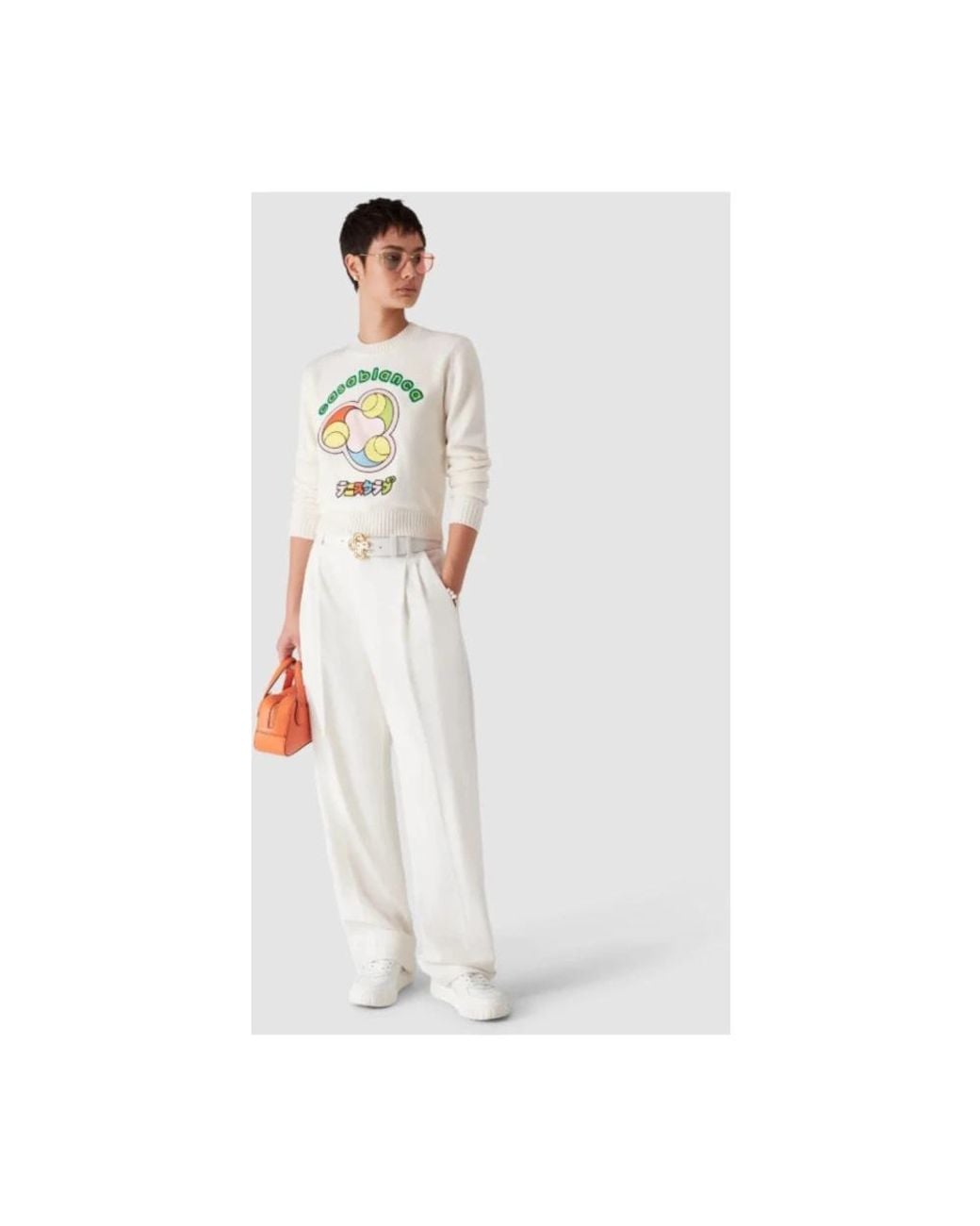 Casablanca White Round-Neck Knitwear