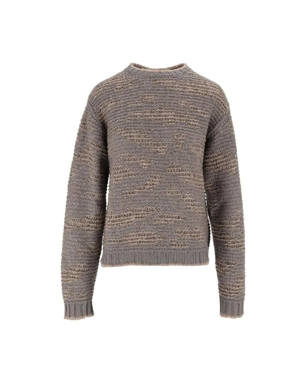 Fabiana Filippi Gray Round-Neck Knitwear