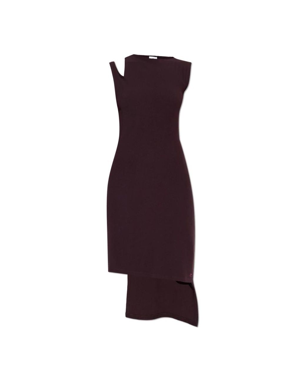 Courreges Kleedjes ,Rood ,Polyester Oblique Rib Dress in het Purple