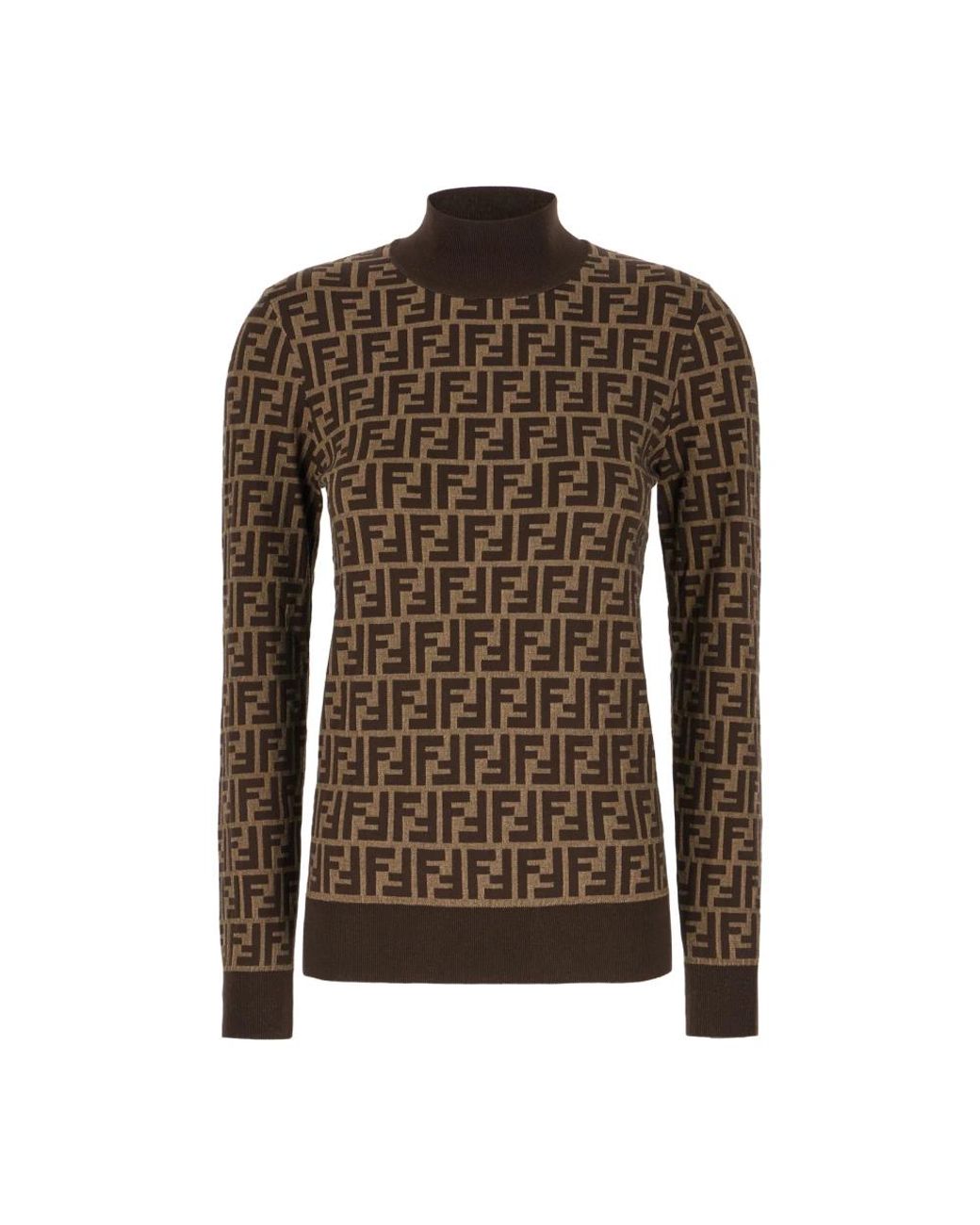 Fendi Truien & Vesten ,Bruin ,Katoen Maglieria Turtleneck Truien in het Brown