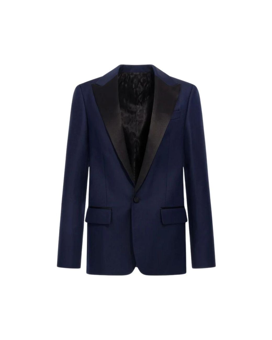 Roberto Cavalli Jassen ,Blauw ,Wol Donkerblauw Single-Breasted Jas in het Blue voor heren