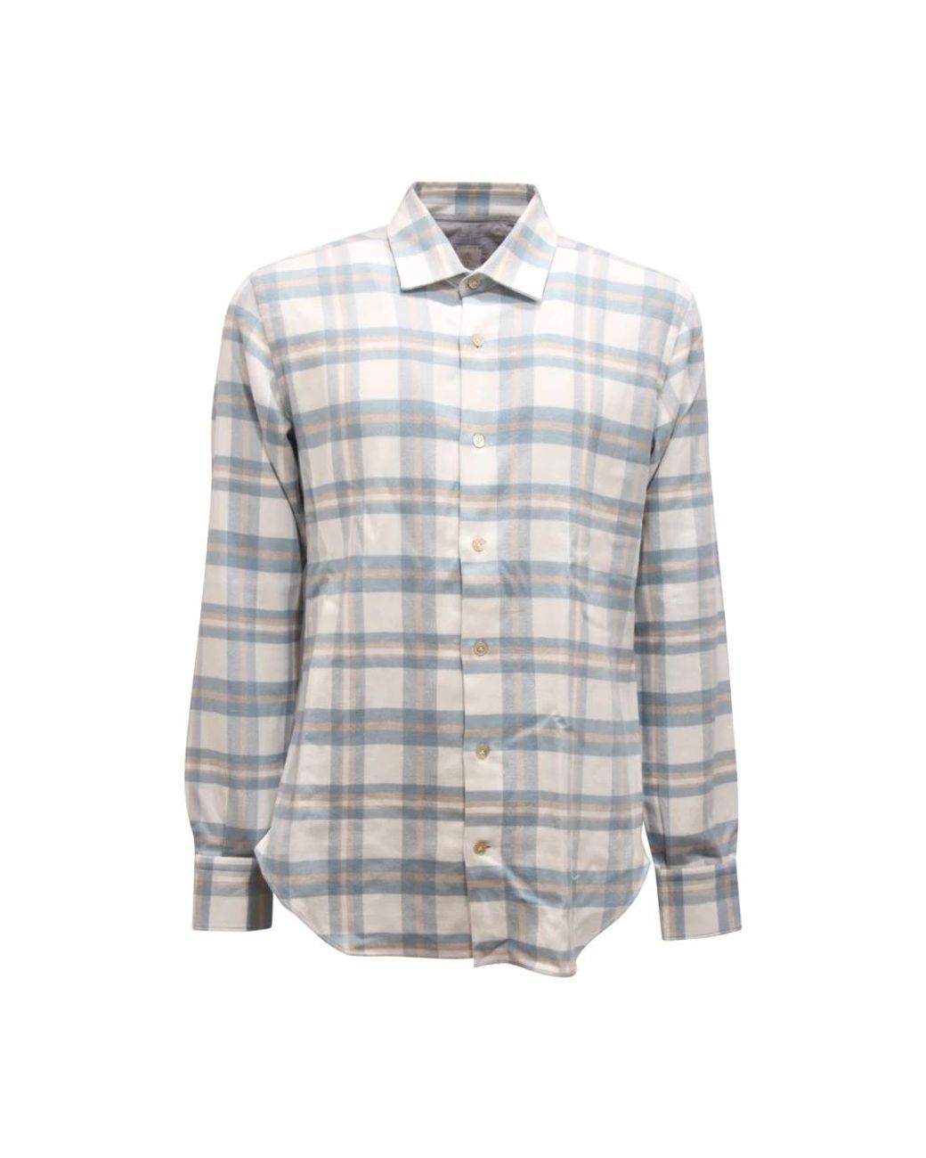 Eleventy Overhemden ,Blauw ,Premium Flanellen Overhemd in het Gray voor heren