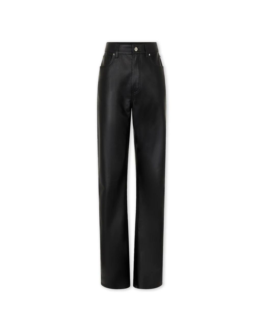 Rabanne Broeken ,Zwart ,Zwarte Leren Flared Broek in het Black