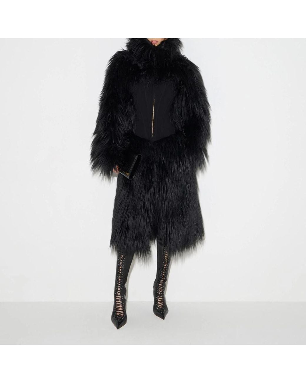 Elisabetta Franchi Black Faux Fur & Shearling Jackets