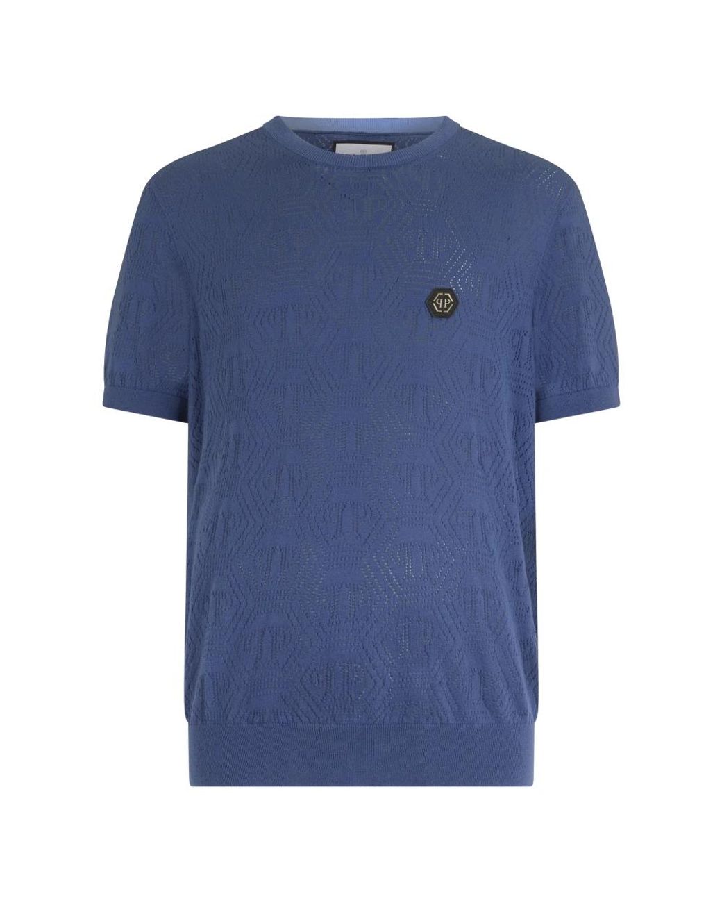 Philipp Plein Blue Round-Neck Knitwear for men