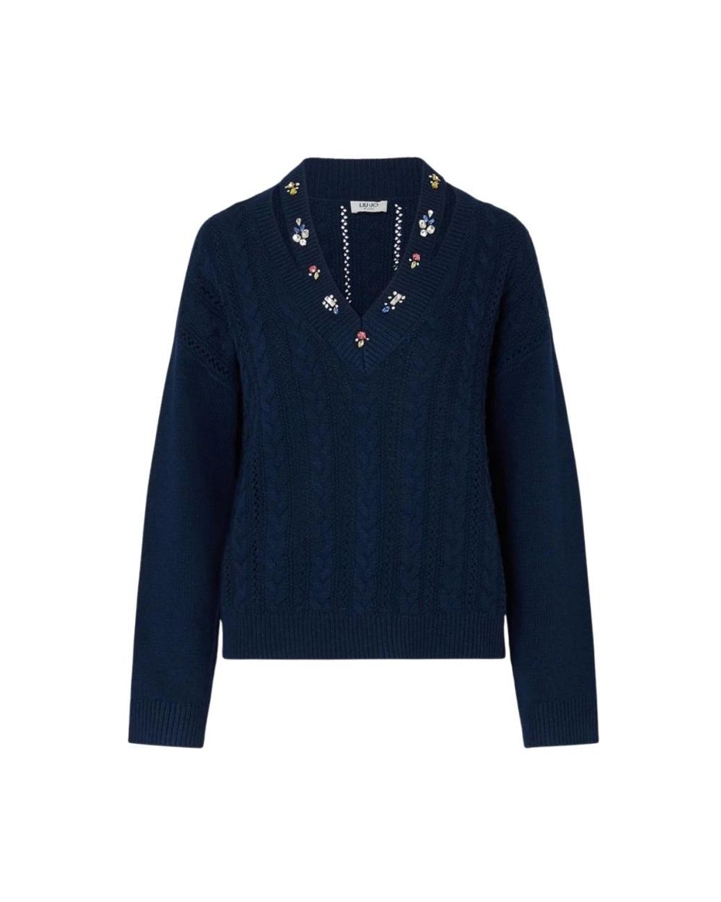 Liu Jo Blue V-Neck Knitwear