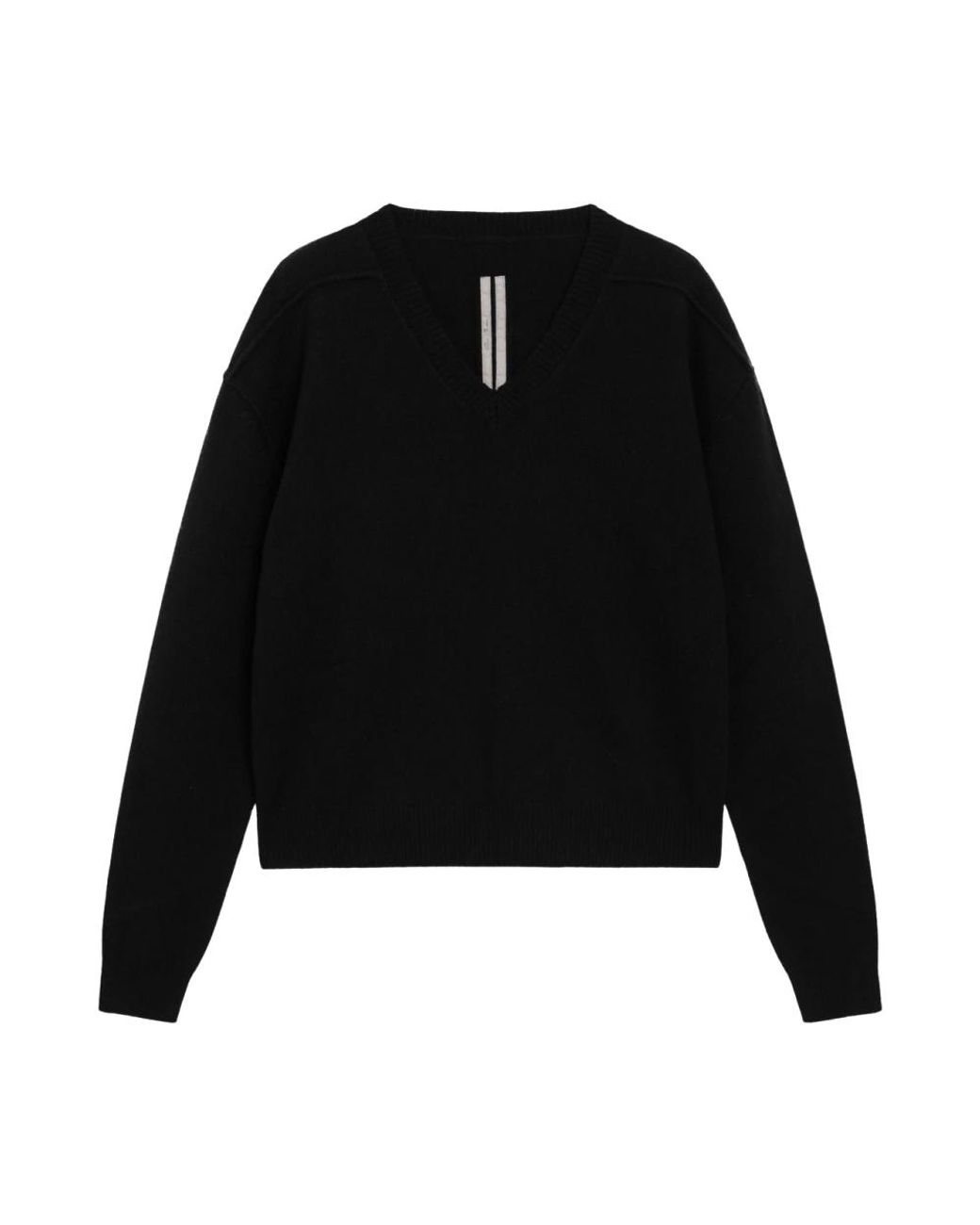 Rick Owens Black V-Neck Knitwear for men