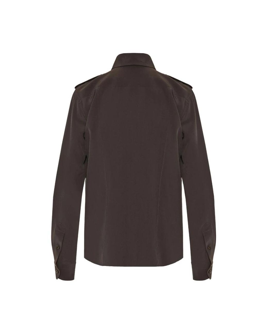 Tom Ford Jassen ,Bruin ,Leer Silk Shirt in het Brown