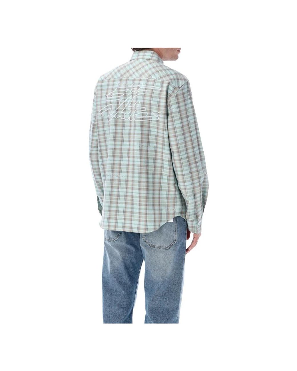 Off-White c/o Virgil Abloh Blue Casual Shirts for men
