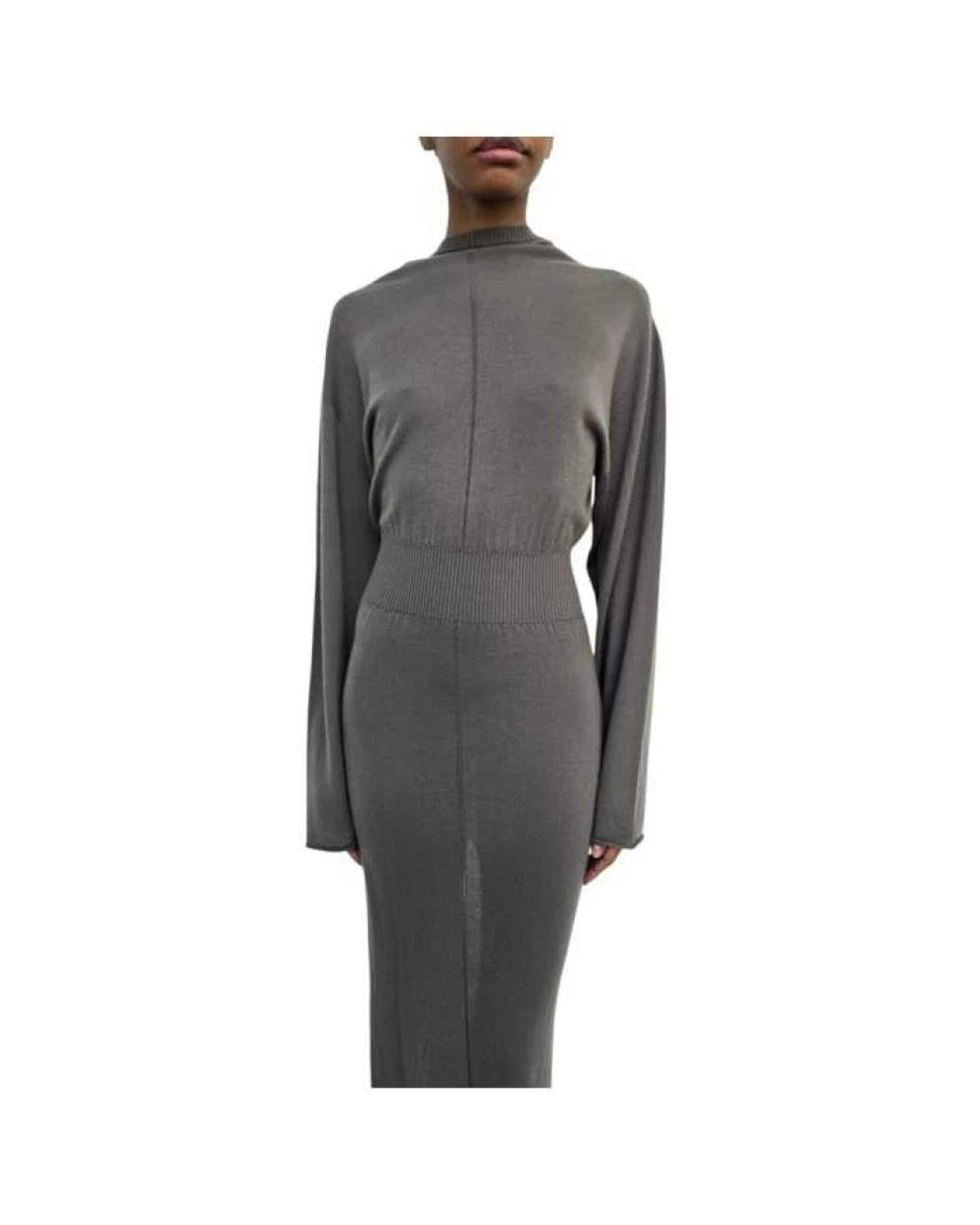 Rick Owens Gray Knitted Dresses