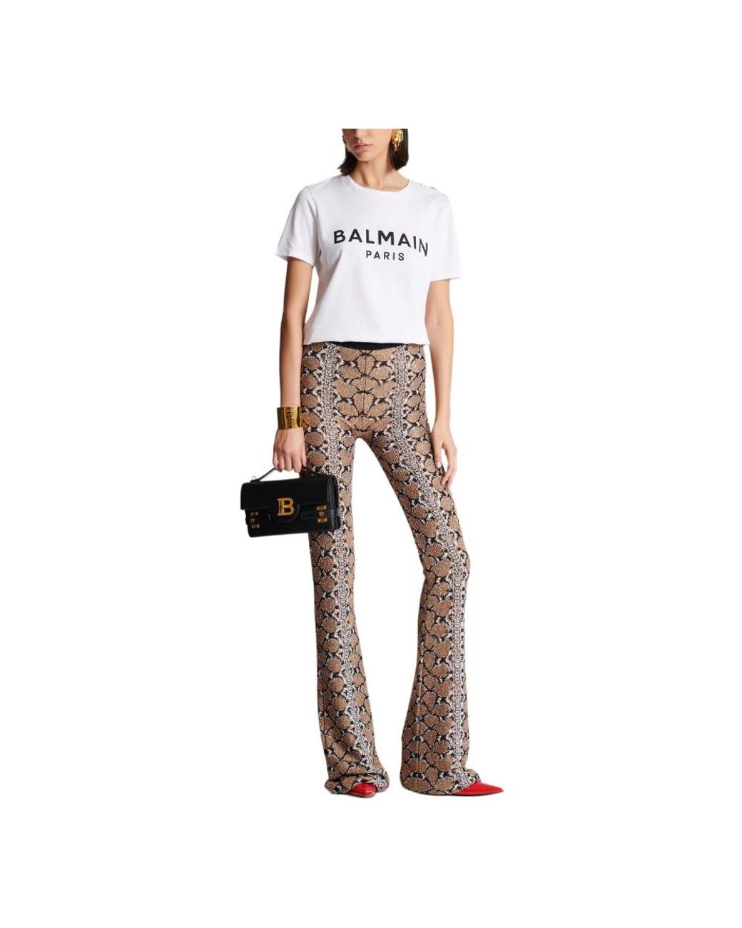 Balmain Brown Hose mit python-muster